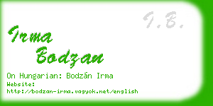 irma bodzan business card